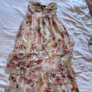 Floral Sleeveless Maxidress in Yellow and Pink